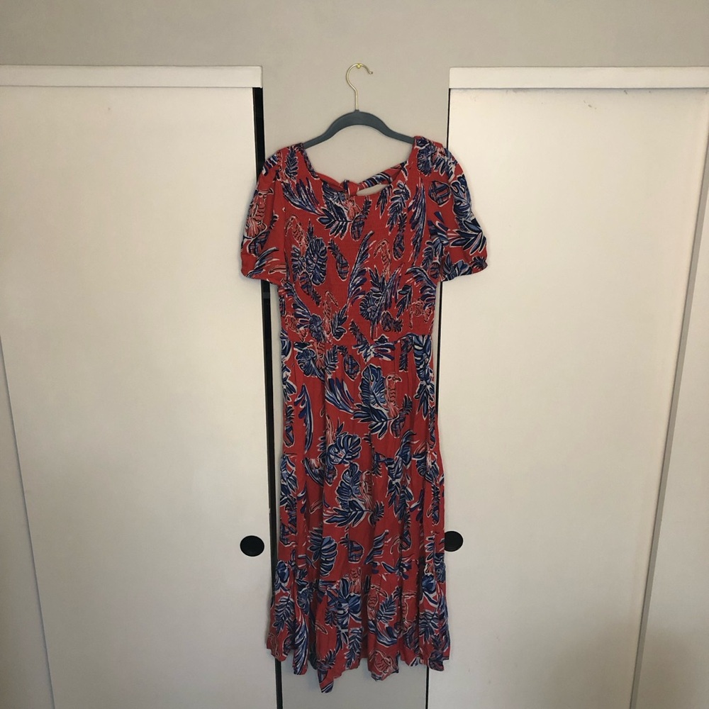 Sincerely Jules Red Size Large Maxi Short Sleeve Dress